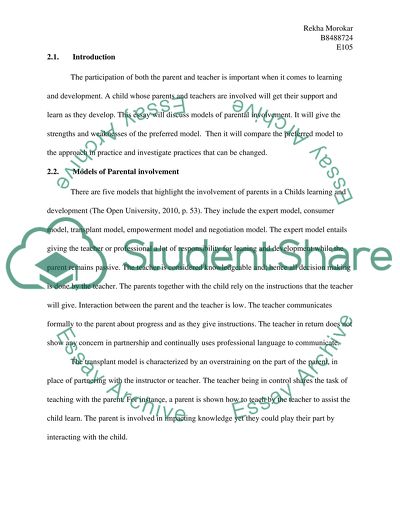 The Participation of a Parent in the Learning