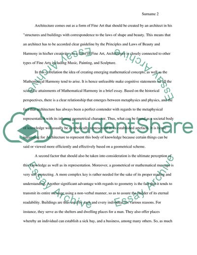 Find a topic about math and relate to interior& architecture design major