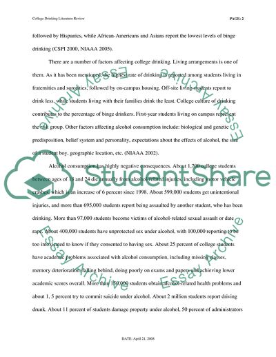College Drinking Literature Review