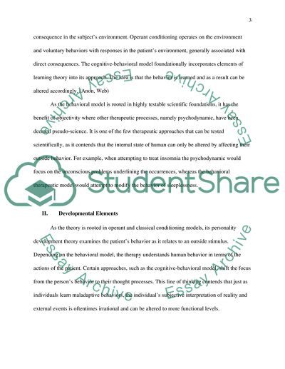 The Behaviorist Therapeutic Approach