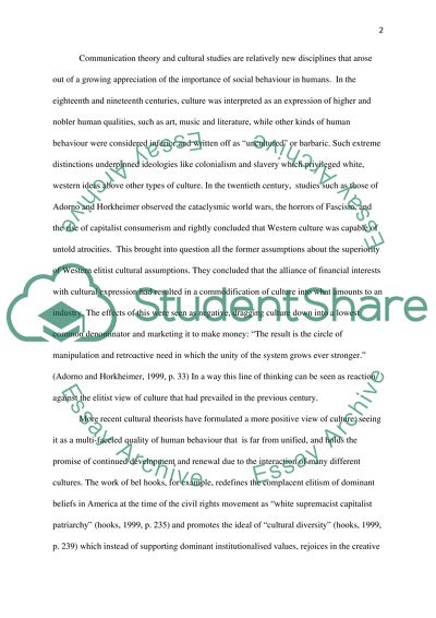 Communication Theory and Cultural Studies
