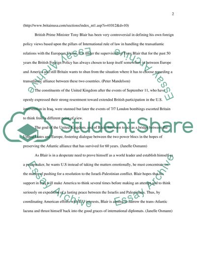 The British Foreign Policy under Tony Blair