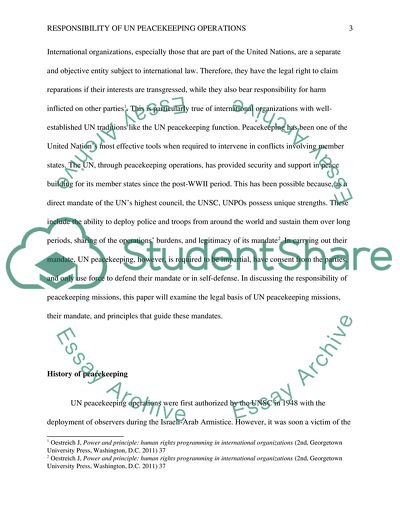 Responsibility of UN Peacekeeping Operations