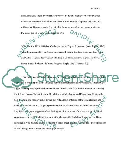 The Causes and Consequences of the Yom Kippur War