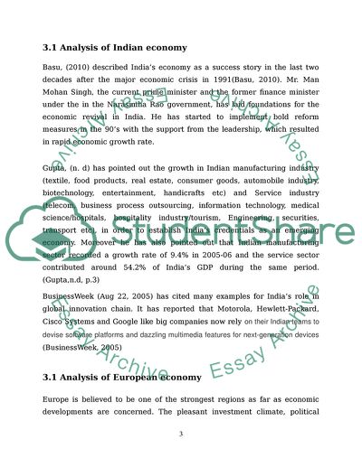 Europe and Emerging Economies: India