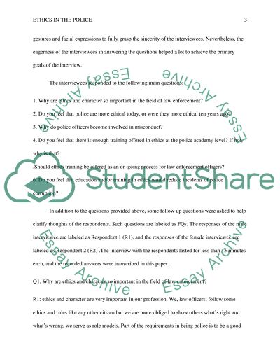 Ethics in the Police Service