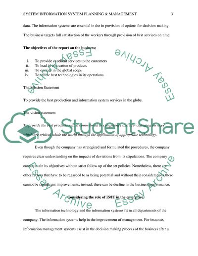 System Information System Planning & Management