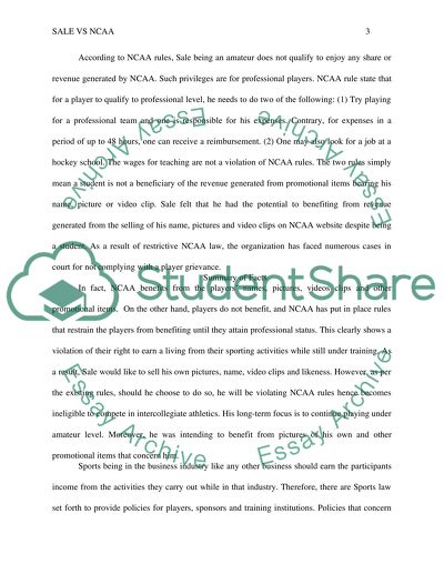 Case of Sale vs NCAA