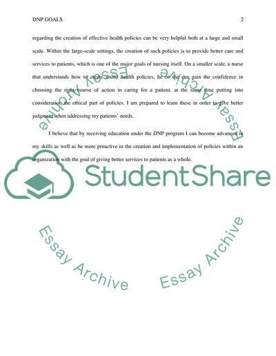 Addressing goals for the DNP program