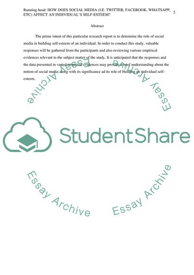 How Does Social Media Affect an Individuals Self-Esteem