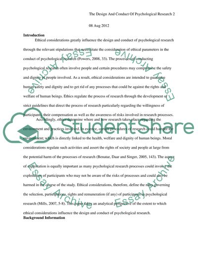 Design and Conduct of Psychological Research