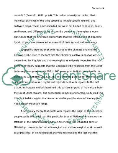 The Cherokee Tribe in the United States