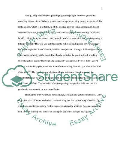 AS Level communication-LarryKings Verbal and Non-Verbal Communication