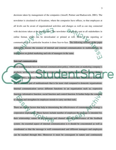 Dissertation on internal communication