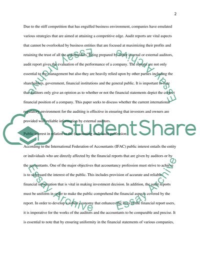 Auditing and the Public Interest