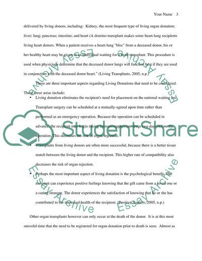A Well-Written Paper Example On The Topic Of Organ Donation