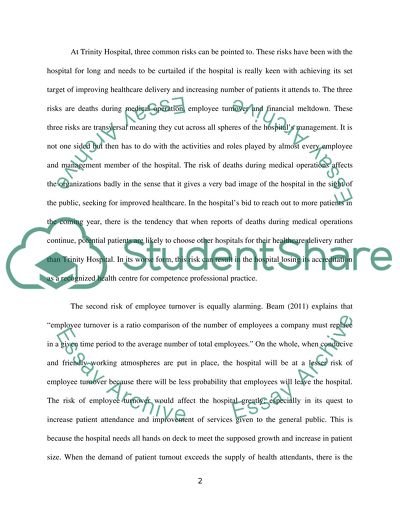 Risk Management Assessment Summary