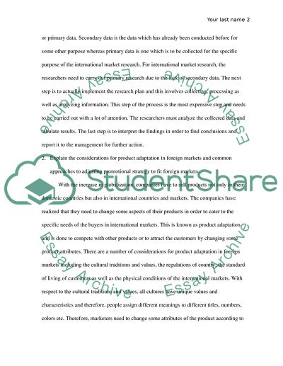 International Market Entry and Development