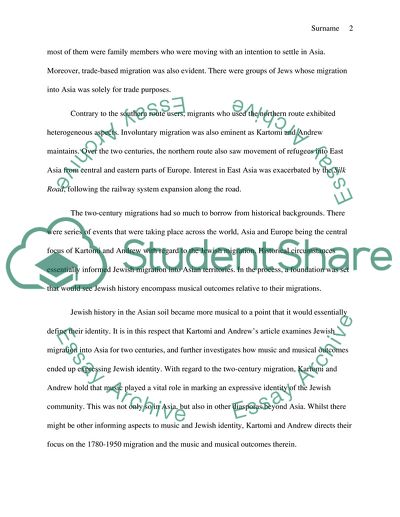 Music and Jewish Migration