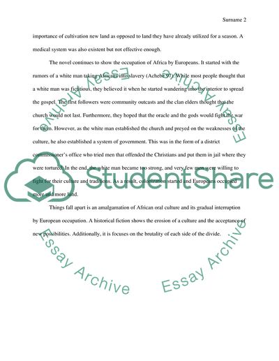 Things Fall Apart by Achebe Chinua Analysis