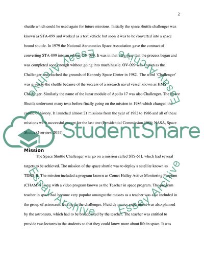 The Concept of the Space Shuttle Challenger