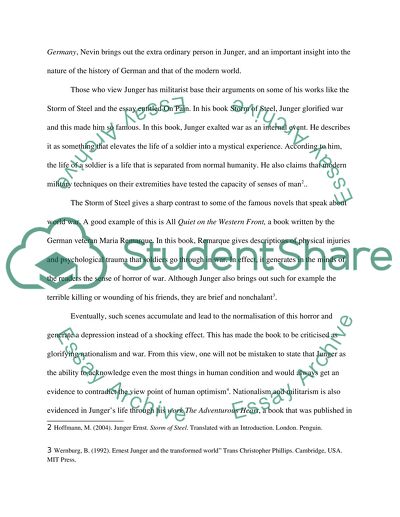 A Historiographical Text on Ernst Junger