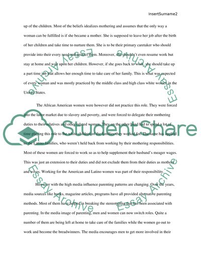 Considering Most Mothers as Being the Major Caretakers in Their Childrens Lives