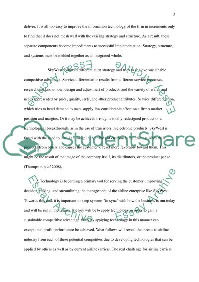 MBA Case SkyWest Inc. and the Regional Airline Industry