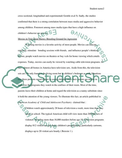 Violent Movies and Children