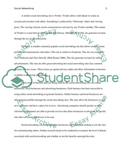 Introduction to Social Networking Web Sites