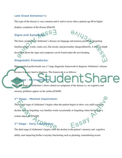 Description of Alzheimers Disease