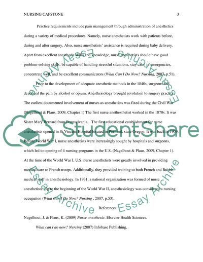 Nursing Capstone: An Analysis of an Advanced Role in Professional