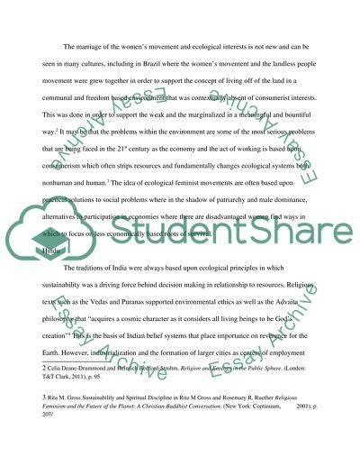 Religion, Feminism, and Environmentalism