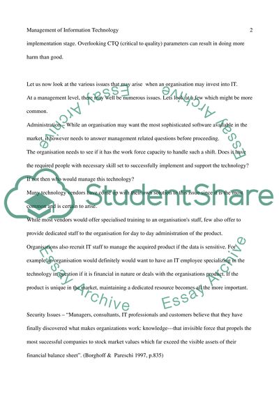 Management of information technology