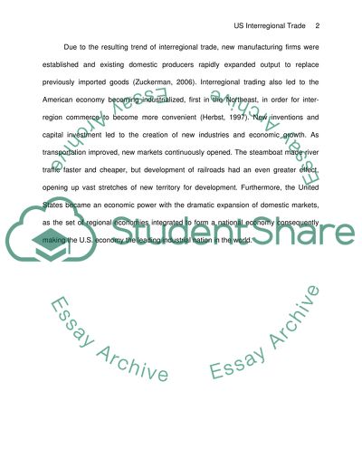 Interregional Trade in the USA