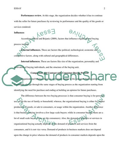 Organizational Buying Processes Versus The Consumer Buying Processes