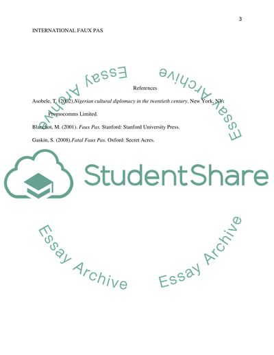 Intercultural - international faux pas