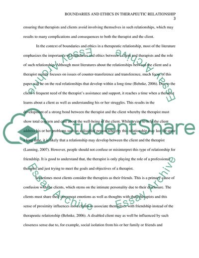 Importance of Boundaries and Ethics in Therapeutic Relationship