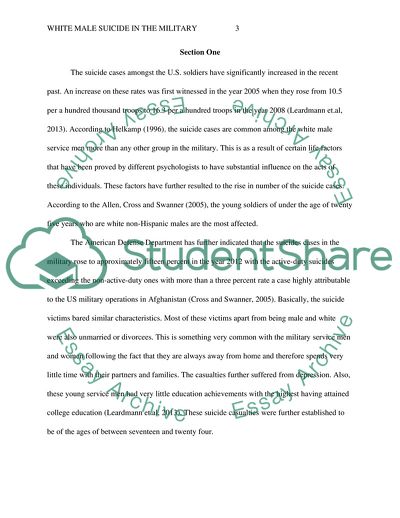 White Male Suicide in the Military