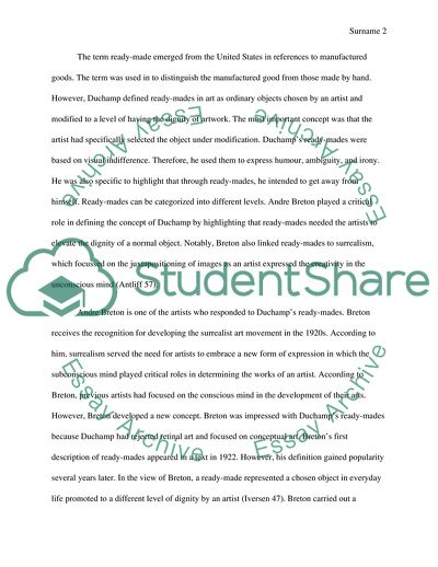 Duchamp as a Pioneer of Ready-Mades