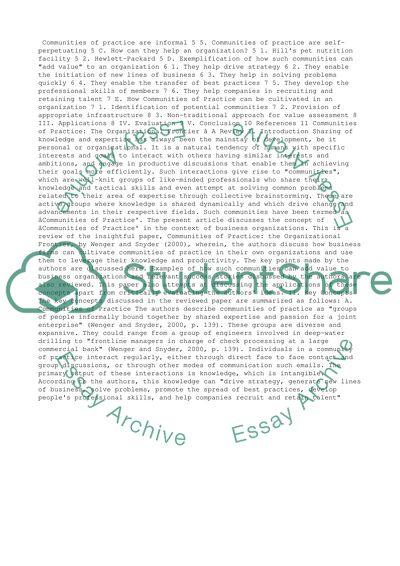 Communities of Practice: The Organizational Frontier