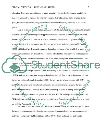 Special education needs in the UK