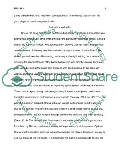 The Coaching Philosophy of Dr. Jack Ramsay