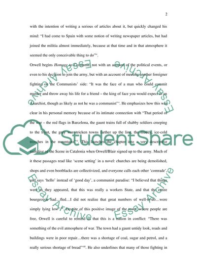 George Orwells Homage to Catalonia