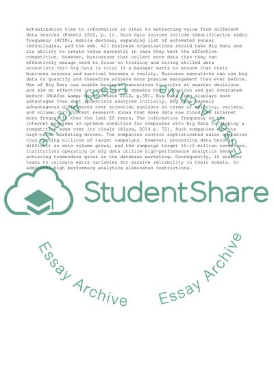 Business Projects Involving Big Data