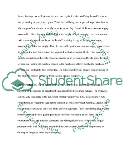 Purchasing Policy of the San Bernardino IT Department