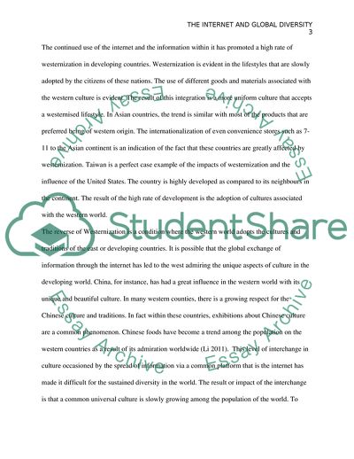 The Use of the Internet and Global Diversity