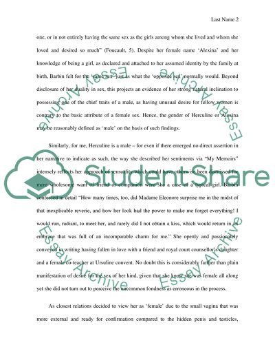 Herculine Barbin and Gender