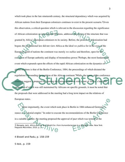 Significance of the Rapid Colonisation of Africa on International Relations in 1884-1904