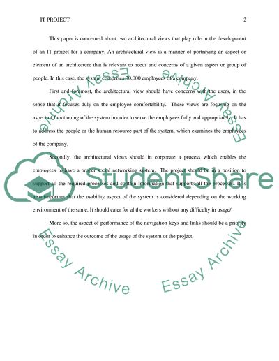 Architectural Views in Developing IT Project